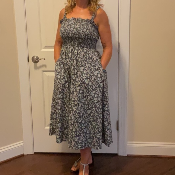 English Factory Dresses & Skirts - English Factory Blue and White Sleeveless Midi Sundress